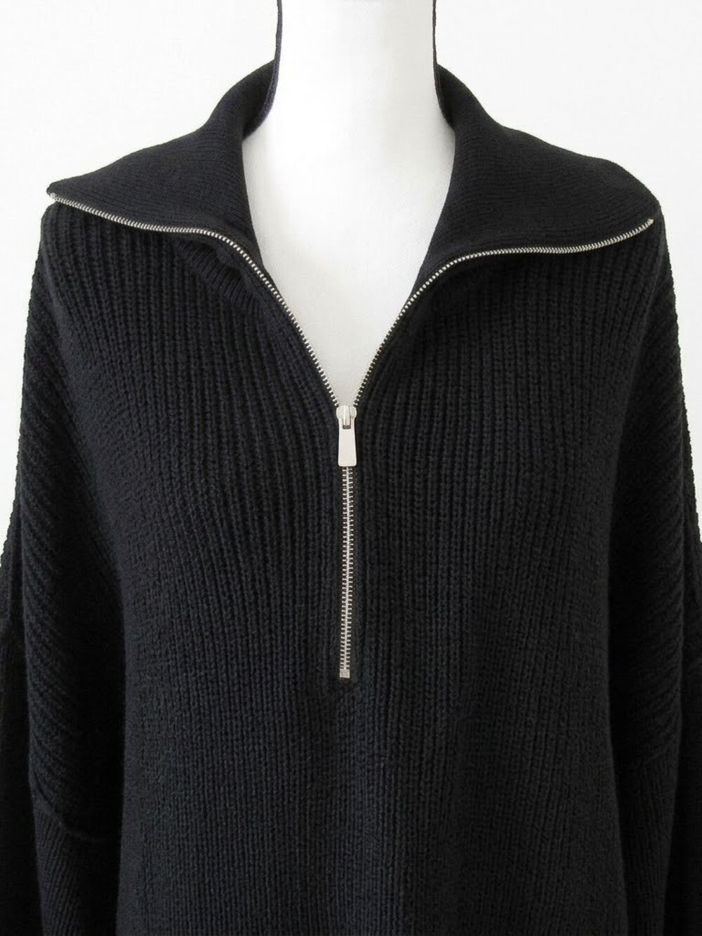Torrid Deep Black Quarter Zip Pullover Sweater Long Sleeves Size 3X 22/24